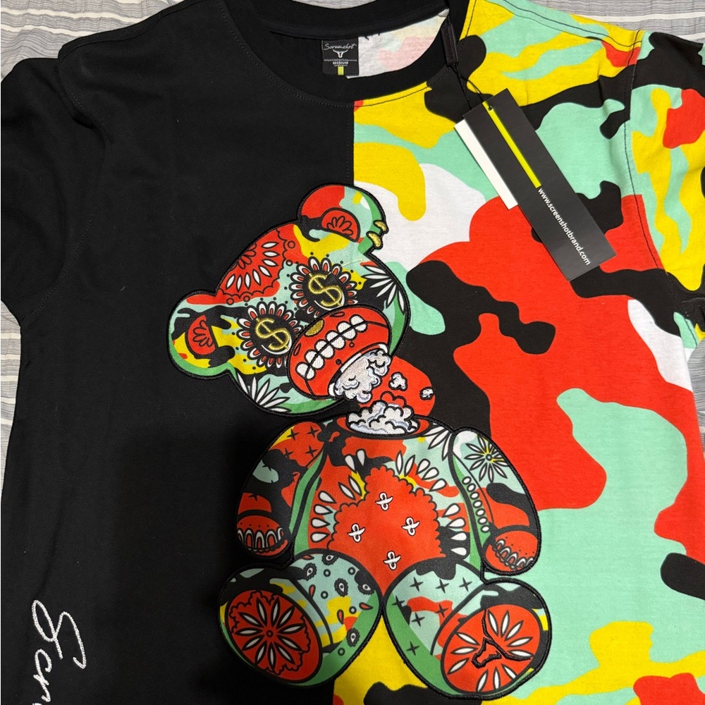 Colorful Graphic Bear T-Shirt